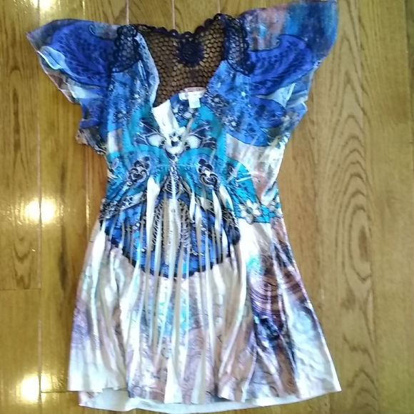 Boston Proper Tops - Boston Proper mesh lace tunic top xxs NWOT